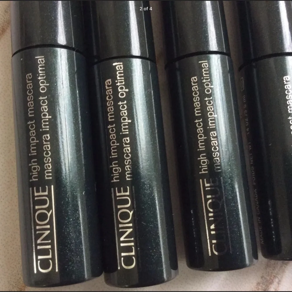 NEW CLINIQUE LOT OF 6 HIGH IMPACT MASCARAS DELUXE TRAVEL SZ 0.14 oz 01 BLACK